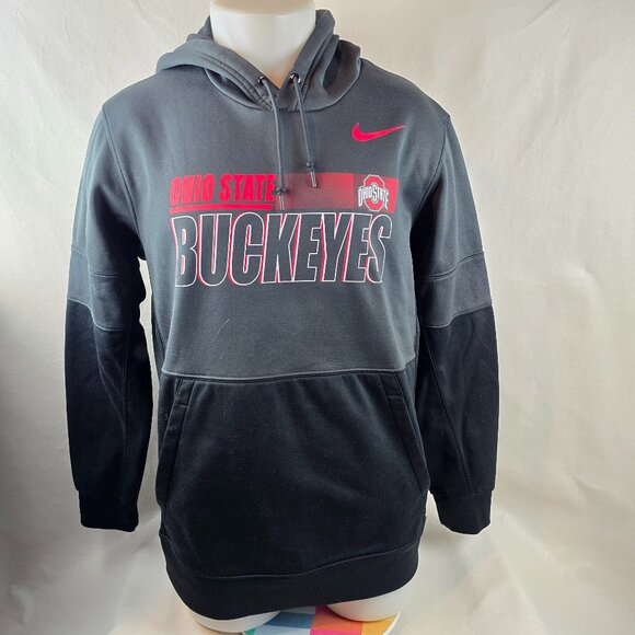Ohio State Buckeyes Sweatshirt Mens Large Black Hoodie Nike Dri-Fit On Field - Picture 1 of 12